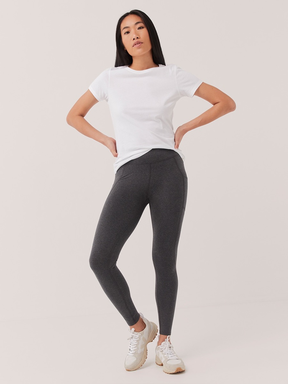‼️EUC: Pact Organic Cotton Charcoal Heather Pocket Leggings - L